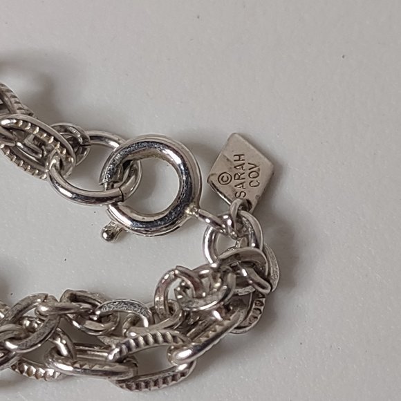 Silver Tone Sarah Coventry Vintage 2 Chain Necklace 30 Inches Long - Picture 5 of 9